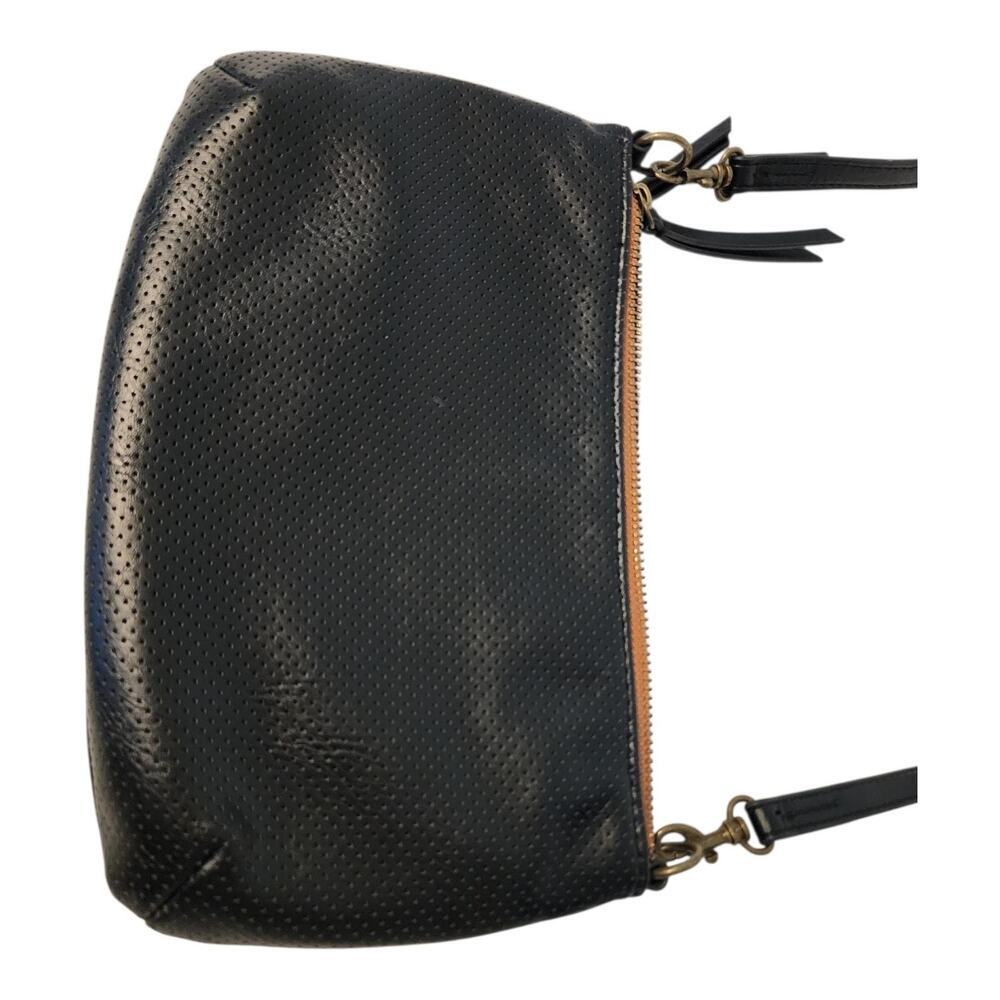 Universal Thread Black Faux Leather Crossbody Purse Perforated Adjustable Strap - Picture 3 of 7